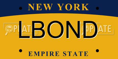 LBOND New York License Plate