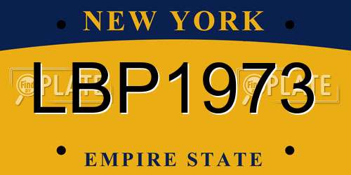 LBP1973 New York License Plate