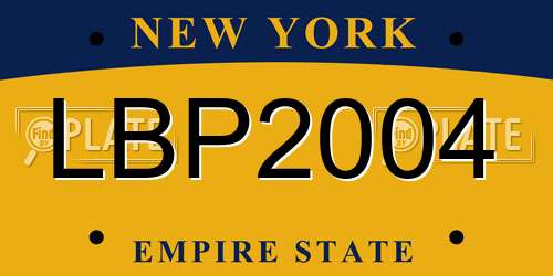 LBP2004 New York License Plate
