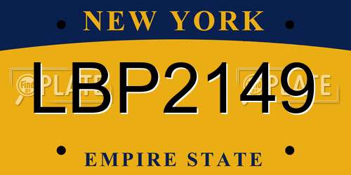 LBP2149 New York License Plate