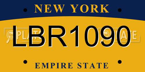 LBR1090 New York License Plate