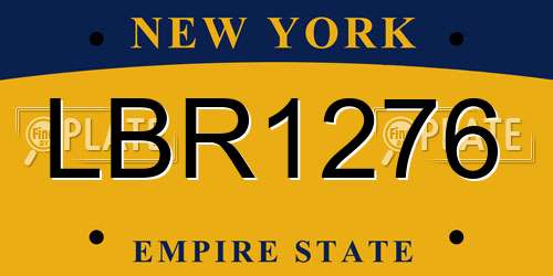 LBR1276 New York License Plate