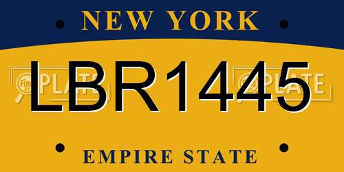 LBR1445 New York License Plate