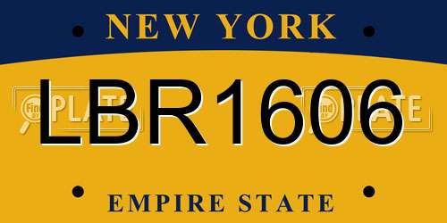 LBR1606 New York License Plate
