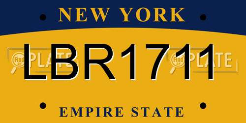 LBR1711 New York License Plate