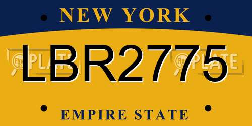 LBR2775 New York License Plate