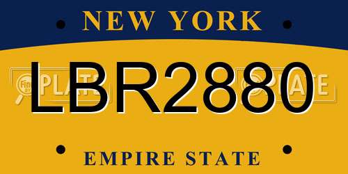 LBR2880 New York License Plate