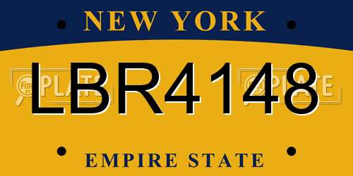 LBR4148 New York License Plate