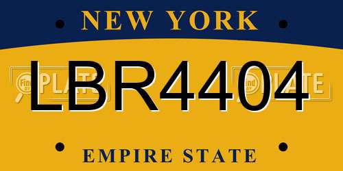 LBR4404 New York License Plate