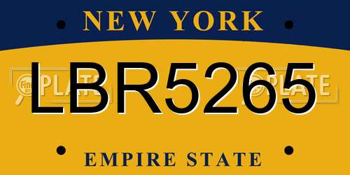 LBR5265 New York License Plate