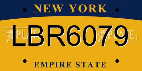 LBR6079 New York License Plate