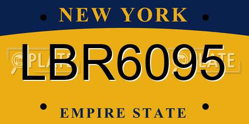 LBR6095 New York License Plate