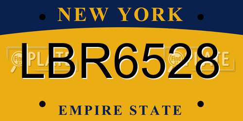 LBR6528 New York License Plate
