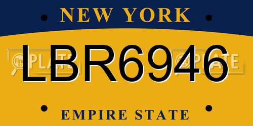 LBR6946 New York License Plate