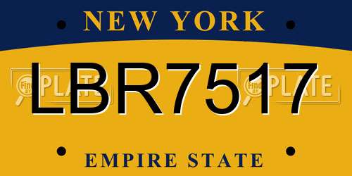 LBR7517 New York License Plate