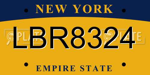 LBR8324 New York License Plate
