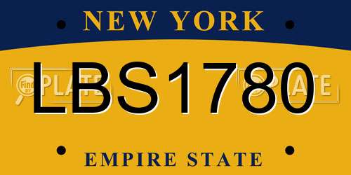 LBS1780 New York License Plate