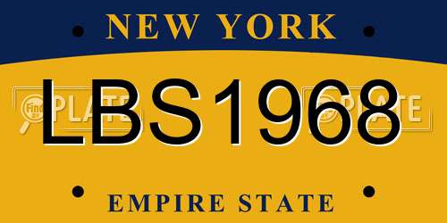 LBS1968 New York License Plate