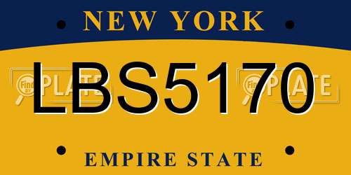 LBS5170 New York License Plate