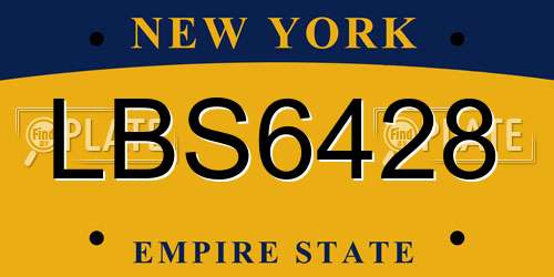 LBS6428 New York License Plate