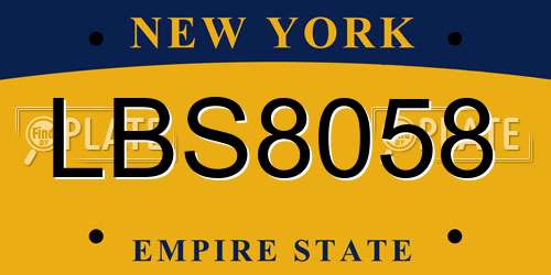 LBS8058 New York License Plate