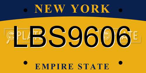 LBS9606 New York License Plate
