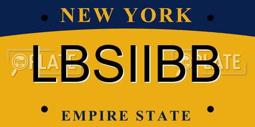 LBSIIBB New York License Plate