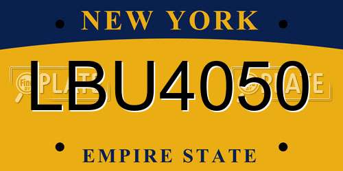 LBU4050 New York License Plate