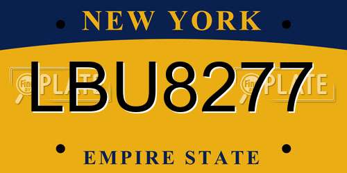 LBU8277 New York License Plate