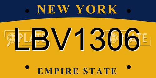 LBV1306 New York License Plate