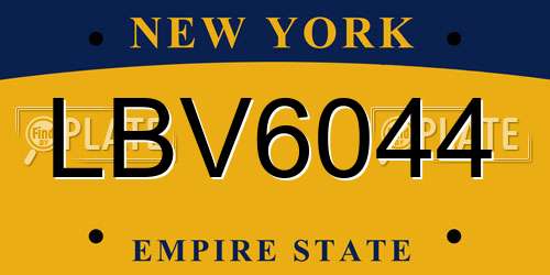 LBV6044 New York License Plate