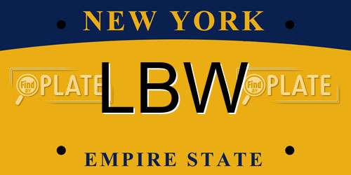 LBW New York License Plate