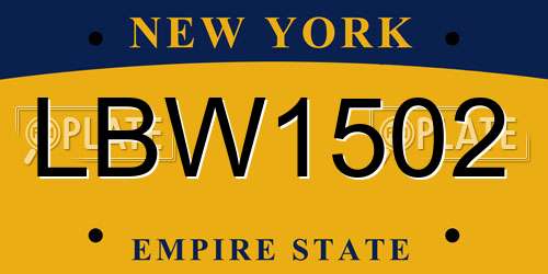 LBW1502 New York License Plate