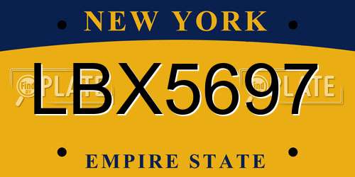 LBX5697 New York License Plate