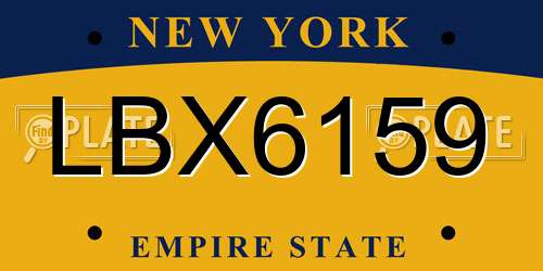 LBX6159 New York License Plate