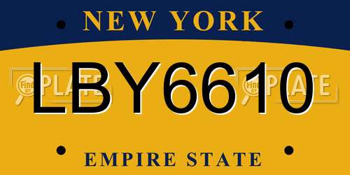 LBY6610 New York License Plate