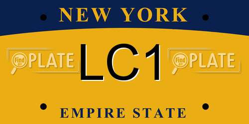 LC1 New York License Plate