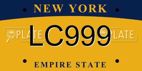 LC999 New York License Plate