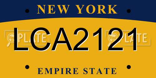 LCA2121 New York License Plate