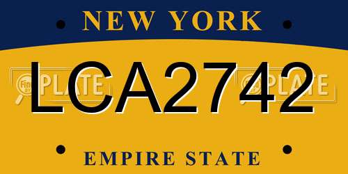LCA2742 New York License Plate