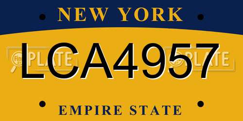 LCA4957 New York License Plate