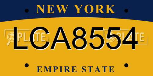 LCA8554 New York License Plate