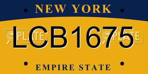 LCB1675 New York License Plate