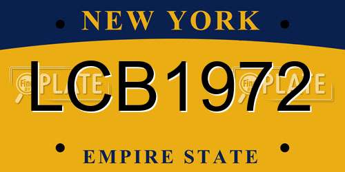 LCB1972 New York License Plate