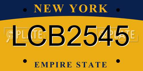 LCB2545 New York License Plate