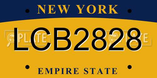 LCB2828 New York License Plate