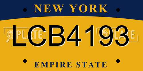 LCB4193 New York License Plate