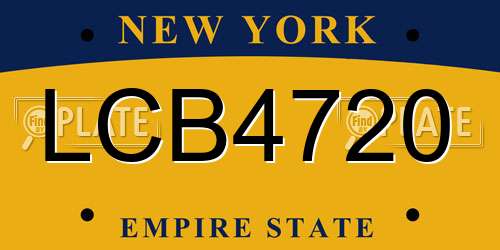 LCB4720 New York License Plate