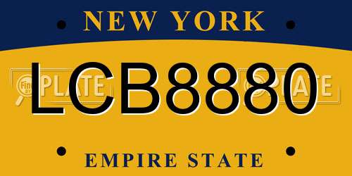 LCB8880 New York License Plate