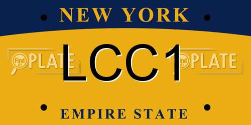 LCC1 New York License Plate